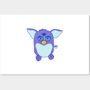 Neon Purple Furby Design Posters and Art